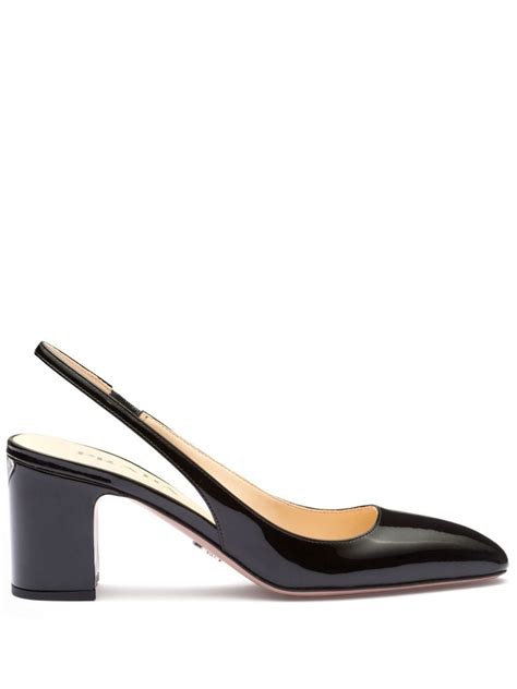 prada grey patent leather pumps|prada slingback heels.